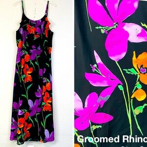Lane Bryant Black Floral Sleeveless Maxi Dress Size 22/24